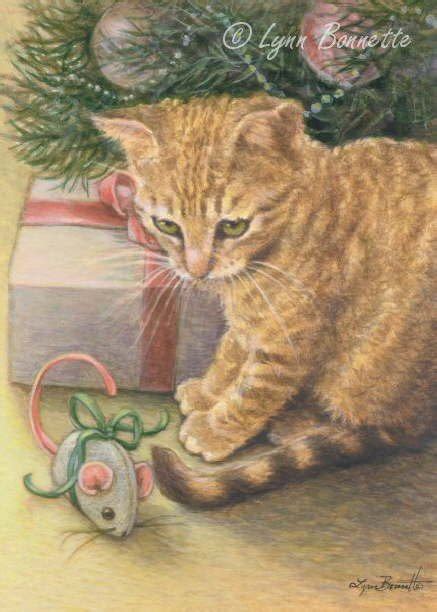 Christmas cats and New Year's cats painting. Lynn Bonnette. - Christmas ...