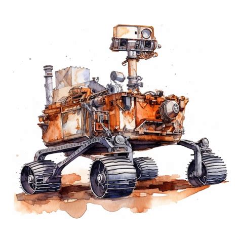 Premium AI Image | A drawing of a mars rover that is painted in watercolor