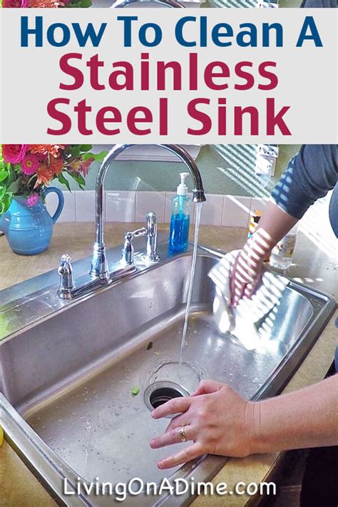 How To Clean A Stainless Steel Sink - Living on a Dime