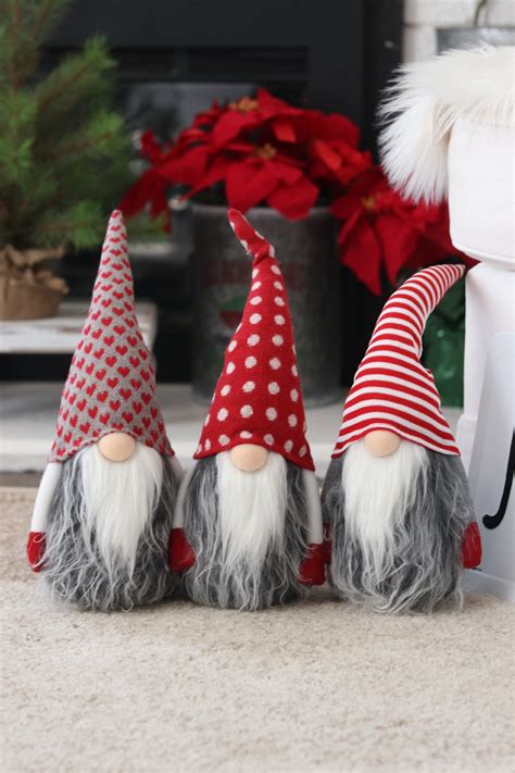 Christmas Gnome - Handmade gnomes - Holiday gifts - farmhouse decor- polka dot gnome - heart ...