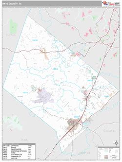 Hays County, TX Map (Premium Style)