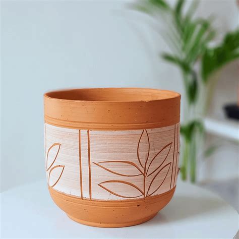 Clay | Terracotta Pot for Plants (6Inch Designed) - Ecodott