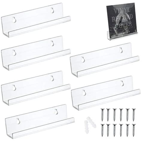 FLOATING SHELVES WALL Mounted Clear Acrylic Shelves Record Wall Display 6PCS £7.66 - PicClick UK