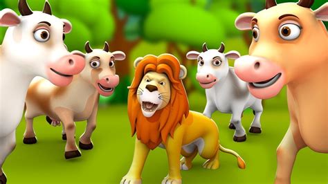 LE LION ET LES VACHES | THE LION AND THE COWS | FRENCH STORIES FOR KIDS | FRENCH AND YOU - YouTube