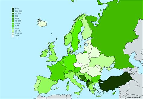 Islam % in Europe (improved version) : r/MapPorn