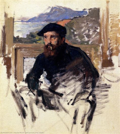 Oil Painting Replica self portrait in his atelier by Claude Monet (1840 ...