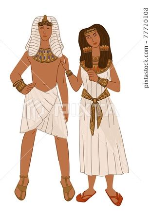 Egyptian couple, man and woman, ancient egypt - Stock Illustration ...