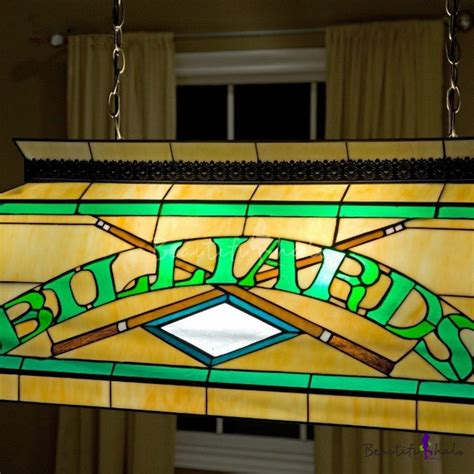 Billard Pool Table Lamp Stained Glass Tiffany 2-light Pendant Lighting ...