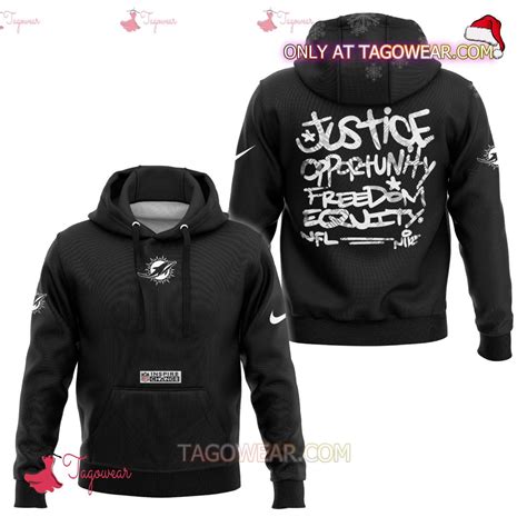 Miami Dolphins NFL Inspire Change Justice Opportunity Equality Freedom Hoodie - Tagowear