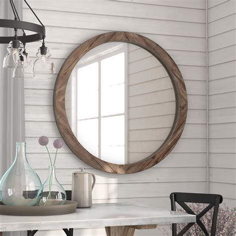 Union Rustic Booker Round Wood Wall Mirror & Reviews | Wayfair