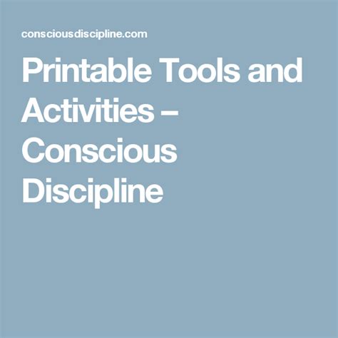 Printable Tools and Activities – Conscious Discipline | Disziplin, Bewusst, Aktivitäten