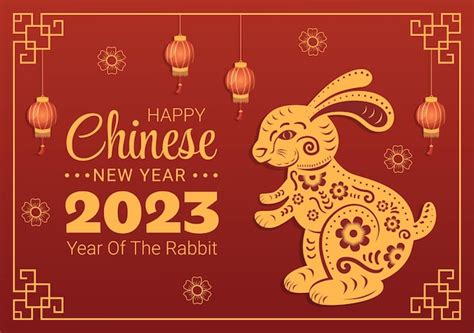 Premium Vector | Chinese lunar new year 2023 day of the rabbit zodiac sign hand drawn cartoon ...