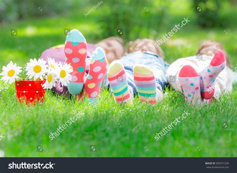 Group Happy Children Playing Outdoors Kids Stock Photo 583571239 ...