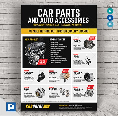 Auto Car Spare Parts Flyer - PSDPixel