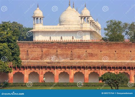 Moti Masjid Pearl Mosque in Agra Fort, Uttar Pradesh, India Stock Photo - Image of indian ...