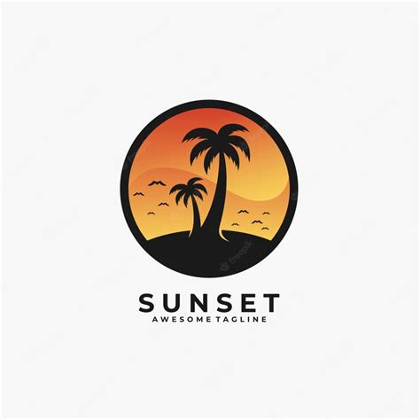 Premium Vector | Sunset Landscape Illustration Logo.