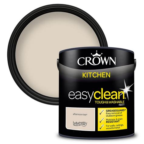 Crown Easyclean Kitchen Paint Afternoon Tea 2.5L | Homebase