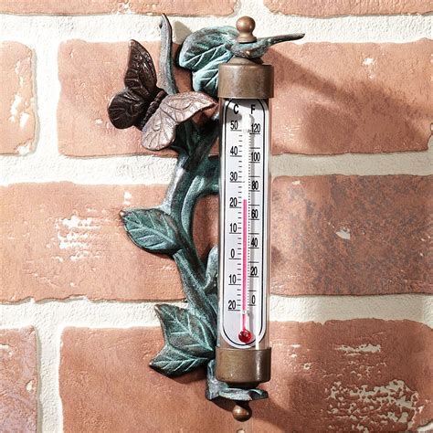 Butterfly Outdoor Thermometer Brass | Butterflies outdoor, Outdoor thermometer, Thermometer