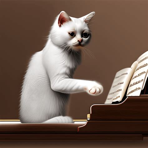 Adorable Cat Playing Piano · Creative Fabrica