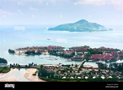 Aerial view of Eden Island Mahe Seychelles. Horizontal shot Stock Photo ...