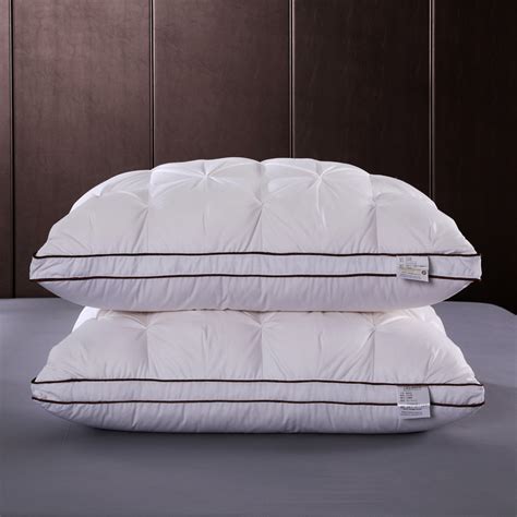 Premium Goose Feather Pillow 48x74cm Adult Pillow 100% Cotton Fabric Goose Feather Filling Hotel ...