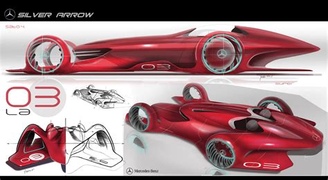 Mercedes Silver Arrow Concept Design Sketches - Car Body Design