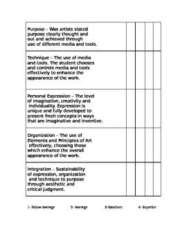 Art Competition Categories & Rubric by Arts Craft Creative | TPT