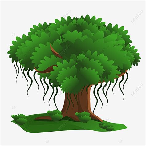 Banyan Tree Vector Hd Images, Simple Banyan Tree, Banyan, Tree, Forest ...