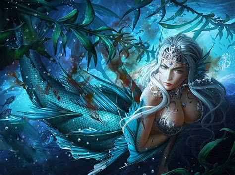 free download | Deepsea Siren, fantasy, girl, digital, mermaid, sire, art, pretty, woman, blue ...