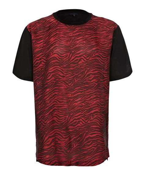 Lyst - Lanvin Red Tiger Stripe T-shirt in Red for Men