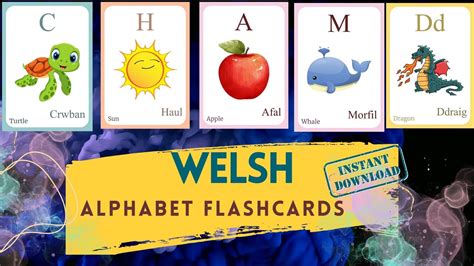 WELSH Alphabet FLASHCARD With Picture Learning WELSH Welsh - Etsy