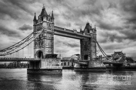 Tower Bridge in London UK Black and white Photograph by Michal Bednarek