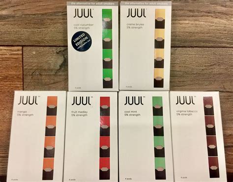 We have the Juul Pods! Creme Brulee, Fruit, Mint, Virginia Tobacco and Mango flavors ...