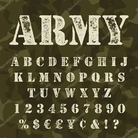 Military stencil alphabet set camouflage Stock Vector Image by ...