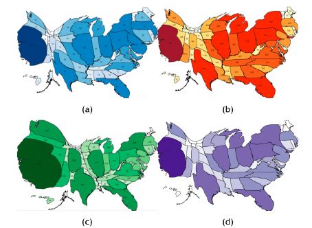 (a) Walmart cartogram. (b) McDonalds cartogram. (c) Starbucks ...