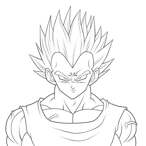 Majin Vegeta. :Lineart: by moxie2D on DeviantArt