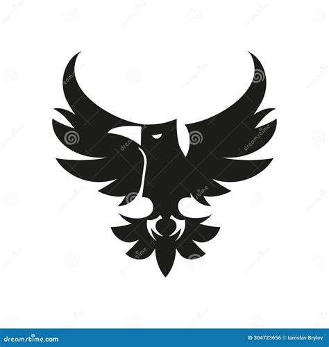 Raven Black and White Illustration Logo Vector Stock Illustration ...