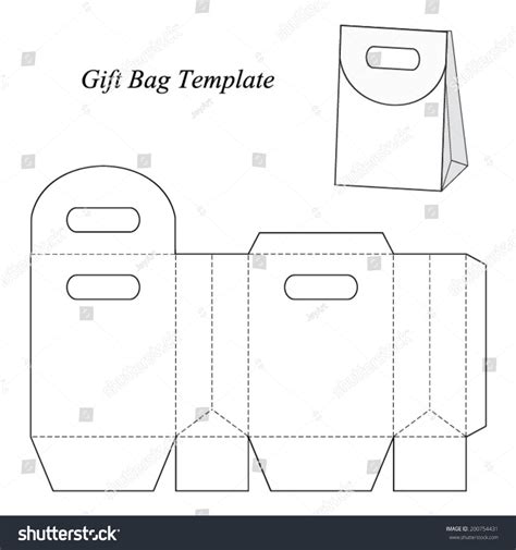 Plantilla de bolsa de regalo con: vector de stock (libre de regalías ...