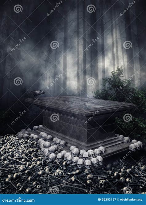 Dark Altar With Bones Royalty-Free Stock Photo | CartoonDealer.com #58454805