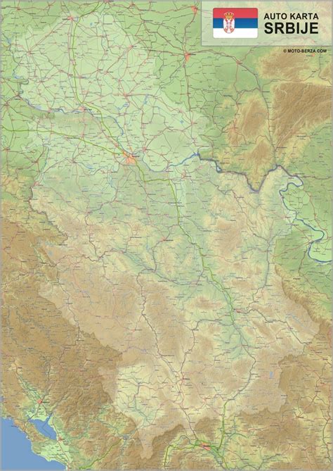 Mapa srbije - Auto karta Srbije - Geografska karta sa putevima