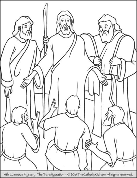 Luminous Mysteries Rosary Coloring Pages - The Transfiguration - The ...