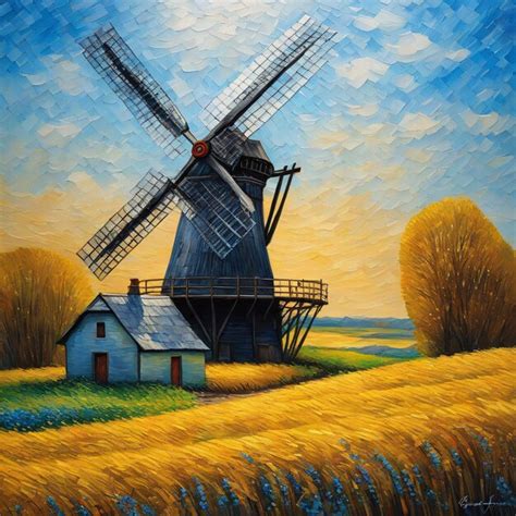 Premium AI Image | Van Gogh style village town landscapes Canvas ...