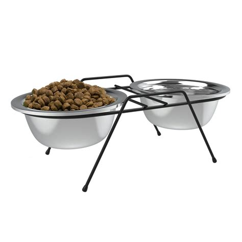 Petmaker Stainless Steel Elevated Pet Bowls with Non-Slip Iron Stand for Dogs and Cats- Raised ...