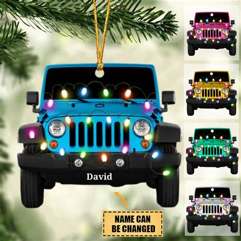 Personalized Jeep Car Acrylic Christmas Ornament - jasbuy