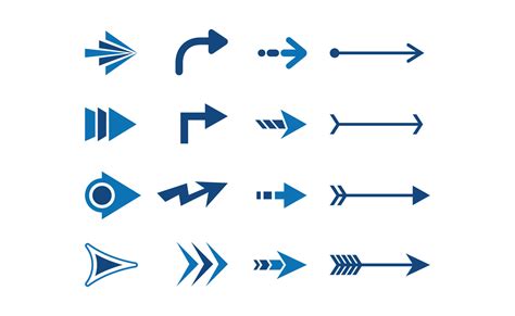 blue arrow set in vector 24605875 Vector Art at Vecteezy