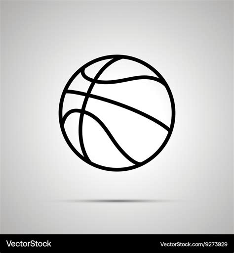 Basketball ball simple black icon Royalty Free Vector Image