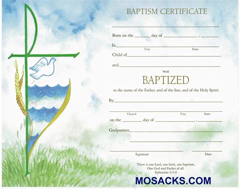 Printable Baptismal Certificate