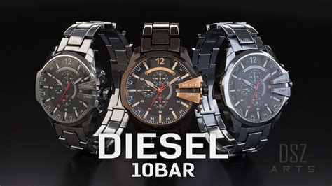 Diesel 10 Bar Watch 3D model | CGTrader