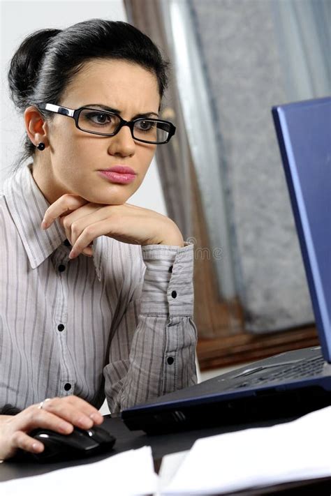 Stressed Woman and Worried Colleague Analyzing Stock Photo - Image of ...