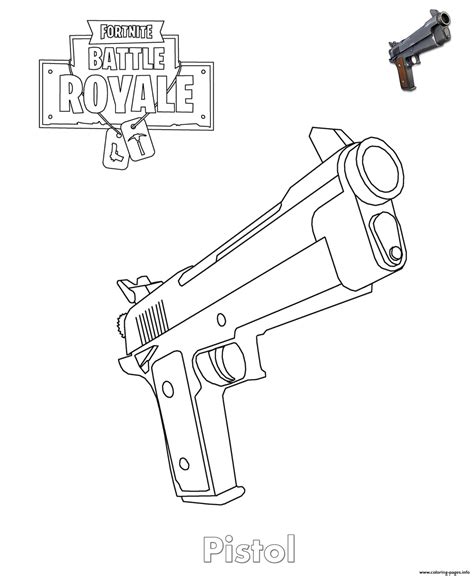 Fortnite Coloring Pages Pistol Gun Xcolorings | Hot Sex Picture